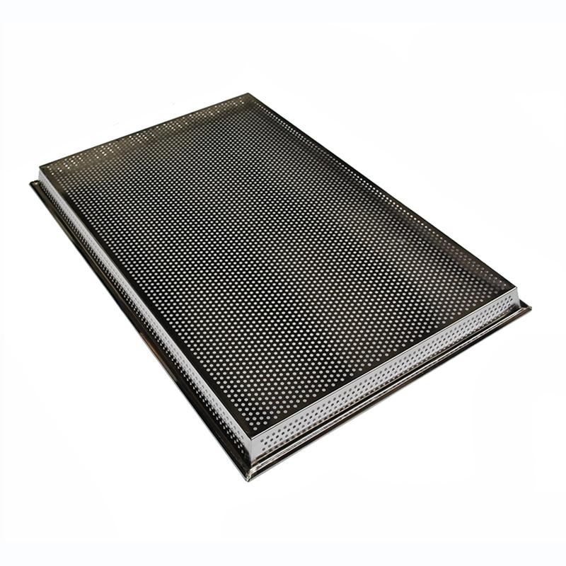 Flat 304 stainless steel tray without perforations - dimensions 356 x 252 x  16 mm 