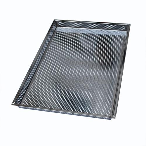 Flat 304 stainless steel tray without perforations - dimensions 356 x 252 x  16 mm 